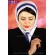 مقنعه کراواتی سفید حریر آبی کد 41