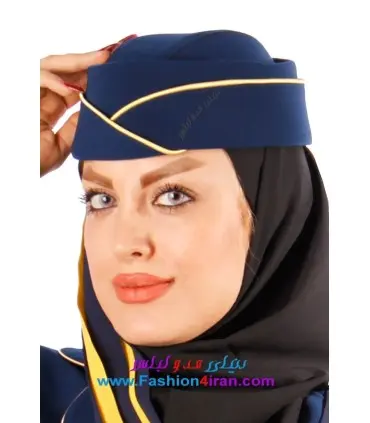 کلاه مهمانداری کد 11 آبی طلایی