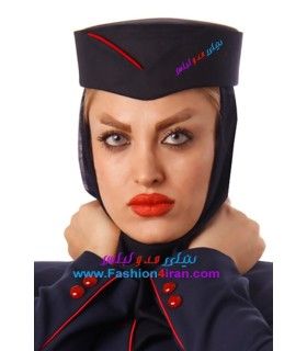 کلاه مهمانداری کد 12 سرمه‌ای قرمز