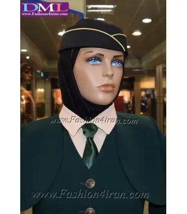 کلاه مهمانداری کد 11 مشکی زرد