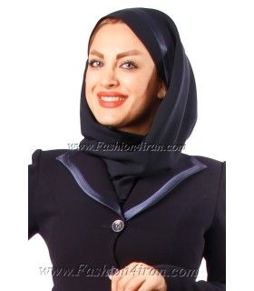 مانتو شلوار کرپ سرمه ای کد 61