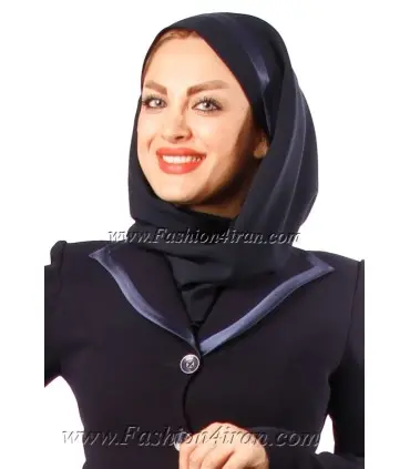 مانتو شلوار کرپ سرمه ای کد 61