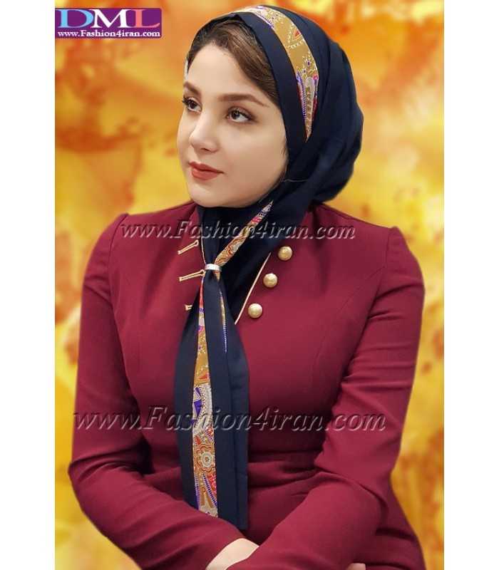 مقنعه کراواتی کد 41 با حریر طرح دار مقنعه کراواتی کد 41 با حریر طرح دار