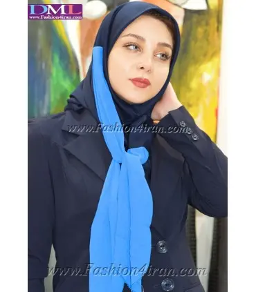 مقنعه دو شال فیروزه‌ای
