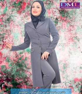 مانتو شلوار فیونا طوسی کد 96