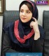 مقنعه فرم کد21 شال قرمز خال سفید