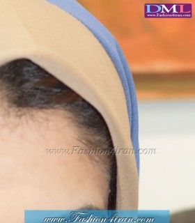 مقنعه اداری آبی تل کرم کد 13