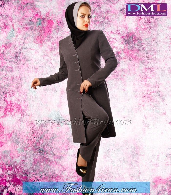 مانتو شلوار فیونا طوسی کد 74
