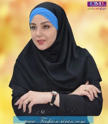 مقنعه توربان حریر فیروزه‌ای