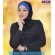 مقنعه توربان حریر آبی کد 9