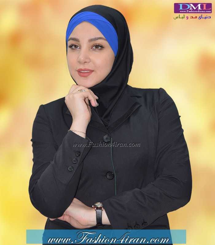 مقنعه توربان کد 9 حریر آبی
