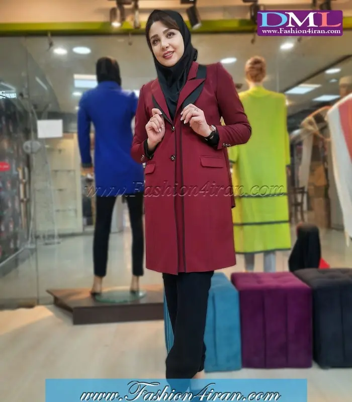 مانتو شلوار مازراتی زرشکی کد 142