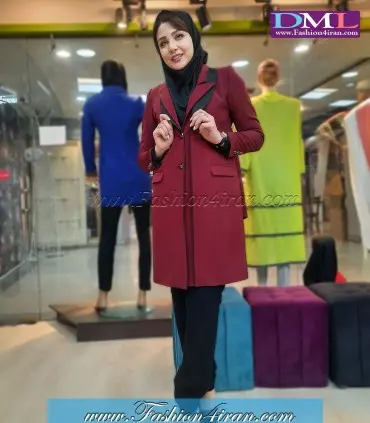 مانتو شلوار مازراتی زرشکی کد 142
