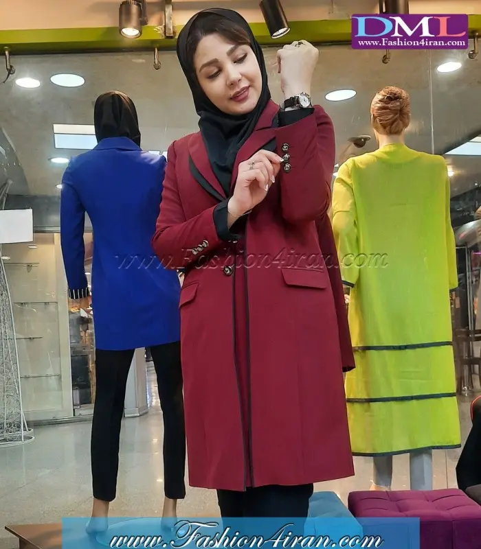 مانتو شلوار مازراتی زرشکی کد 142