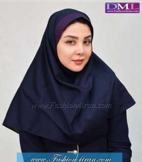 مقنعه با نقاب بادمجانی