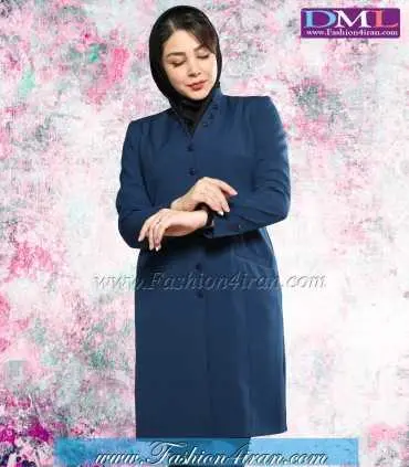 مانتو شلوار کرپ مازراتی سرمه‌ای