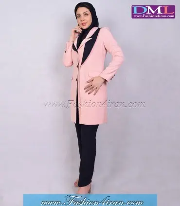 مانتو شلوار اداری مازراتی گلبهی کد 142