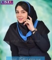 مقنعه حریر فیروزه‌ای کد 21
