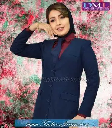 مانتو شلوار فیونا سرمه‌ای کد 67