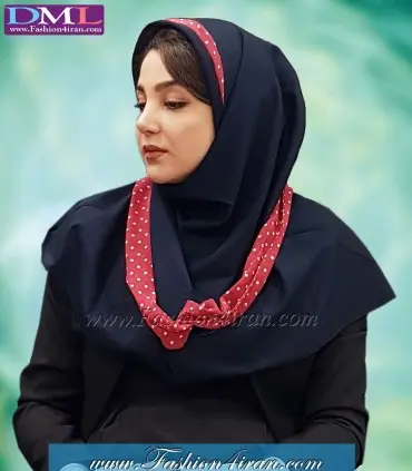 مقنعه حریر قرمز سفید کد 21