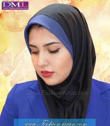 مقنعه اداری تل آبی کد 13