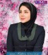مقنعه فرم کد21 با حریر سبز زیتونی