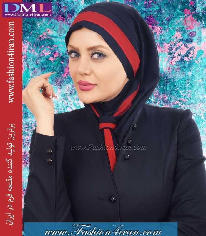 مقنعه کراواتی حریر قرمز کد 41