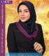 مقنعه حریر بادمجانی کد 21