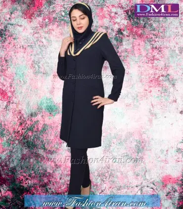 مانتو شلوار فیونا سرمه ای تیره کد 74