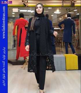 مانتو مجلسی گیپور دار کد 301