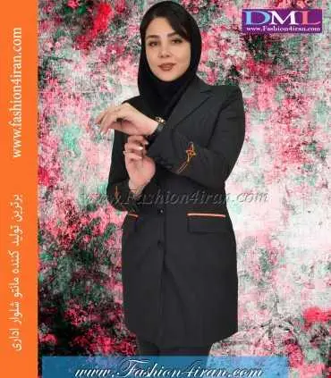 مانتو شلوار نوک مدادی نارنجی کد 109