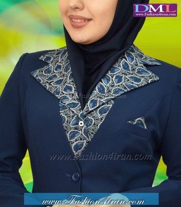 یقه انگلیسی بته جقه آبی طوسی a801