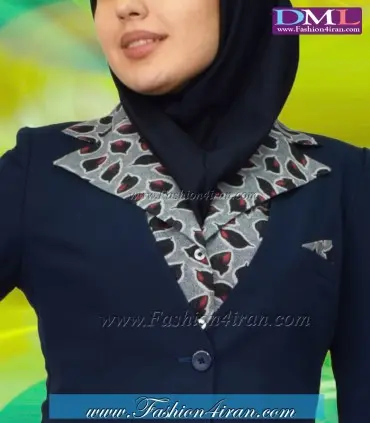 یقه انگلیسی شانتون طرح دار طوسی قرمز a801
