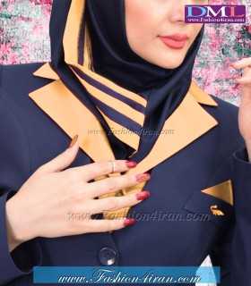 یقه انگلیسی ساتن زرد a801