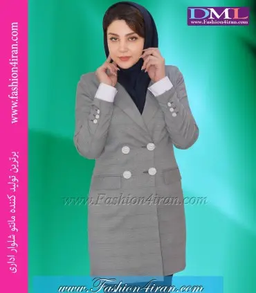 کت تک چهارخانه دکمه سفید کد 53