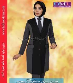 مانتو شلوار فیونا مشکی طوسی کد 106