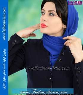 مانتو شلوار کرپ سرمه ای کد 74