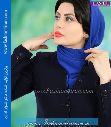 مانتو شلوار کرپ سرمه ای کد 74