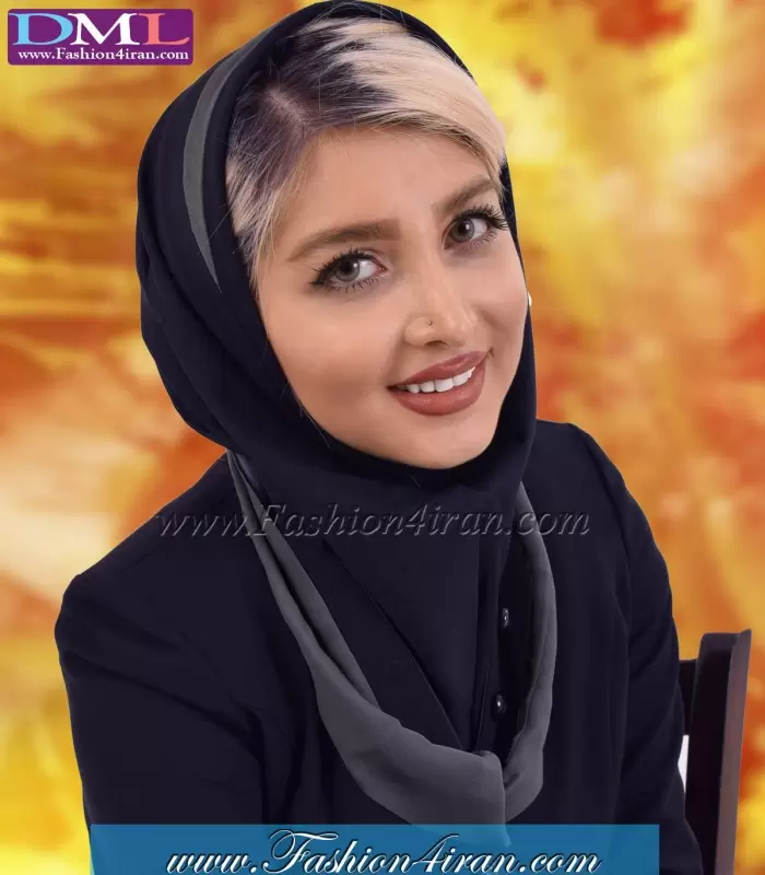 مقنعه حریر طوسی کد 21