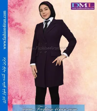 کت زنانه کرپ بادمجانی