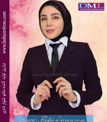 کت زنانه کرپ بادمجانی کد 53