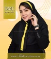 مقنعه کراواتی کد 41 با حریر زرد