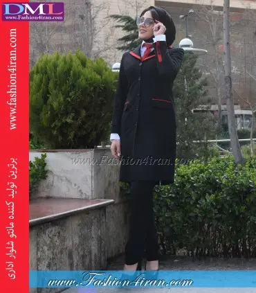 مانتو شلوار مازراتی مشکی قرمز کد 52