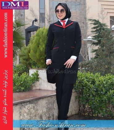 مانتو شلوار مازراتی مشکی قرمز کد 52