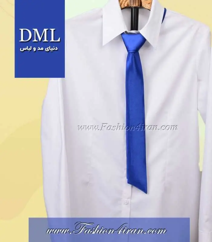 کراوات زنانه ساتن آبی