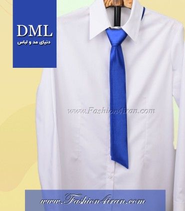 کراوات زنانه ساتن آبی