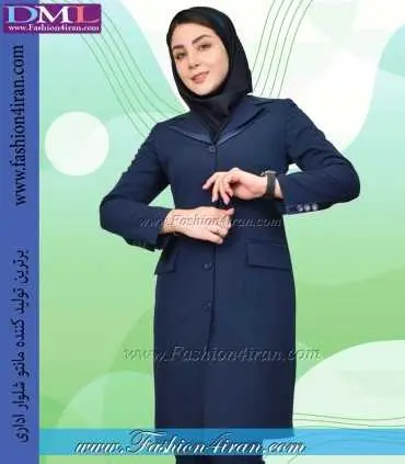 مانتو شلوار فیونا سرمه‌ای ساتن سرمه‌ای کد 52