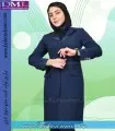 مانتو شلوار اداری زنانه فیونا سرمه‌ای ساتن سرمه‌ای کد 52