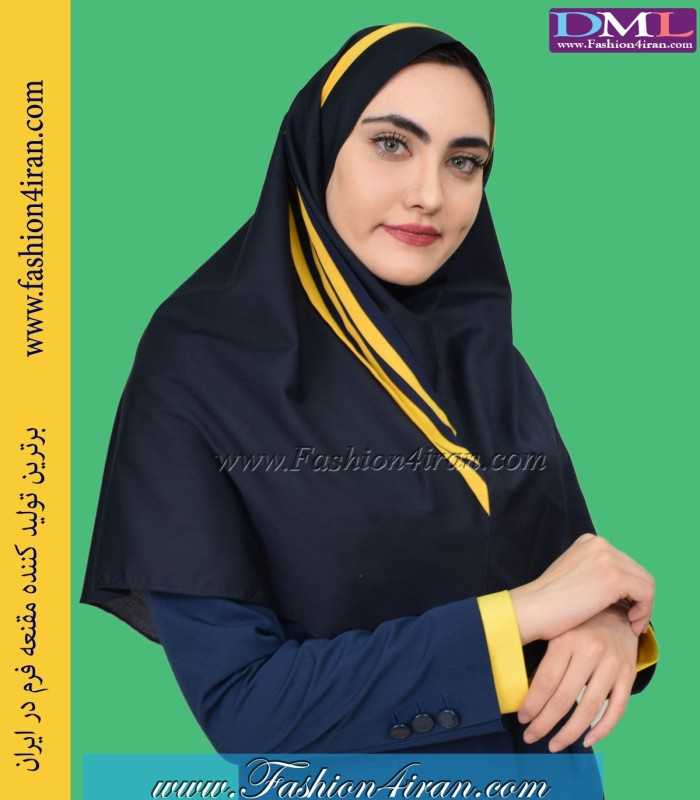مقنعه حریر زرد کد 38