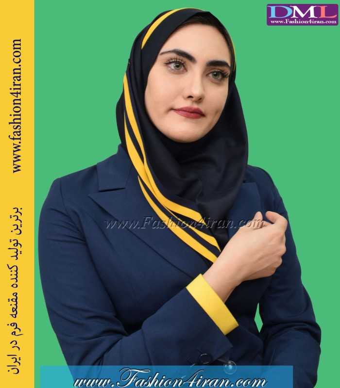 مقنعه حریر زرد کد 38